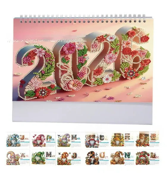 🥰🥰 Nuevo calendario 2026, calendario de 13 páginas, pintura de diamantes, DIY, diamantes de imitación hechos a mano
