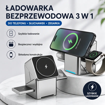 🔥 50% ZNIŻKI! Niepowtarzalna oferta: składana magnetyczna stacja do ładowania bezprzewodowego 3 w 1