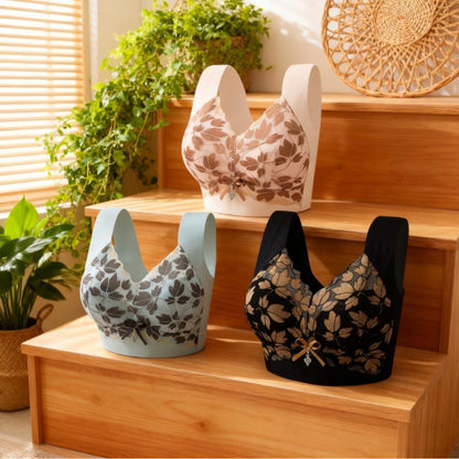 💌🌈【Pack de 3】【Tallas M-4XL】Sujetador sin costuras para mujer, ideal para bustos grandes. Push-up, sin aros, cómodo y con una bonita espalda.