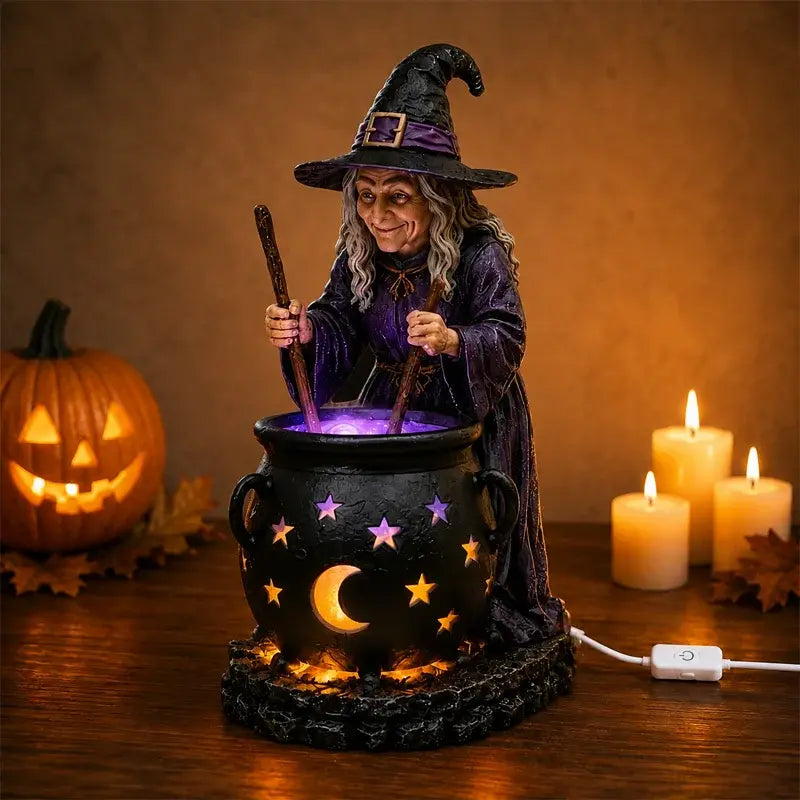 🧙‍♀️🎃 Halloweenowa figurka czarownicy w kociołku