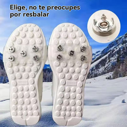 👴🚶🏔️Compra 4 y llévate 4 gratis🔥Crampones invisibles antideslizantes de 5 dientes, transparentes, para nieve y hielo; ideales para mayores.