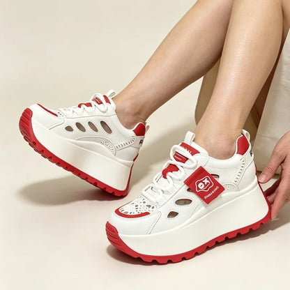 Плащане при доставка👟Ежедневни летни обувки с дишащ перфориран дизайн и дебела подметка - стилни, дишащи и супер удобни.