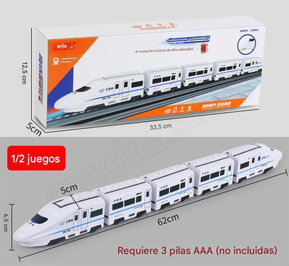 🚆✨50% de descuento【Compra 1 y llévate 1 gratis】Modelo de tren eléctrico de alta velocidad, tren pequeño universal, tren de alta velocidad, juguete para la primera infancia