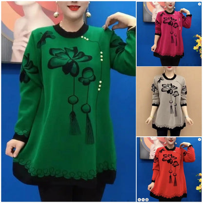 🍁🍂【M-5XL】 Topuri din tricot imprimate la modă nouă 2025