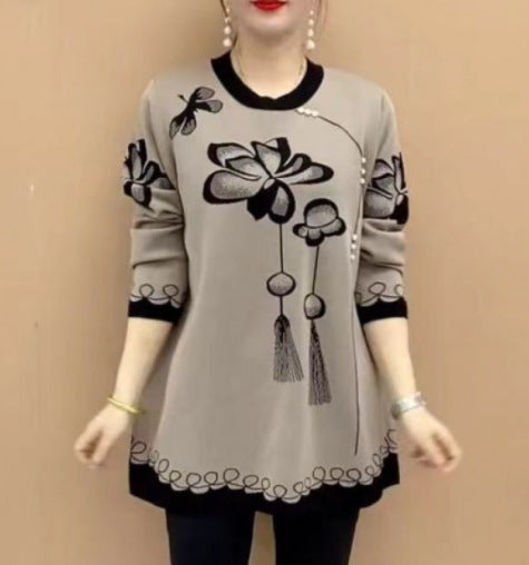 🍁🍂【M-5XL】 Topuri din tricot imprimate la modă nouă 2025