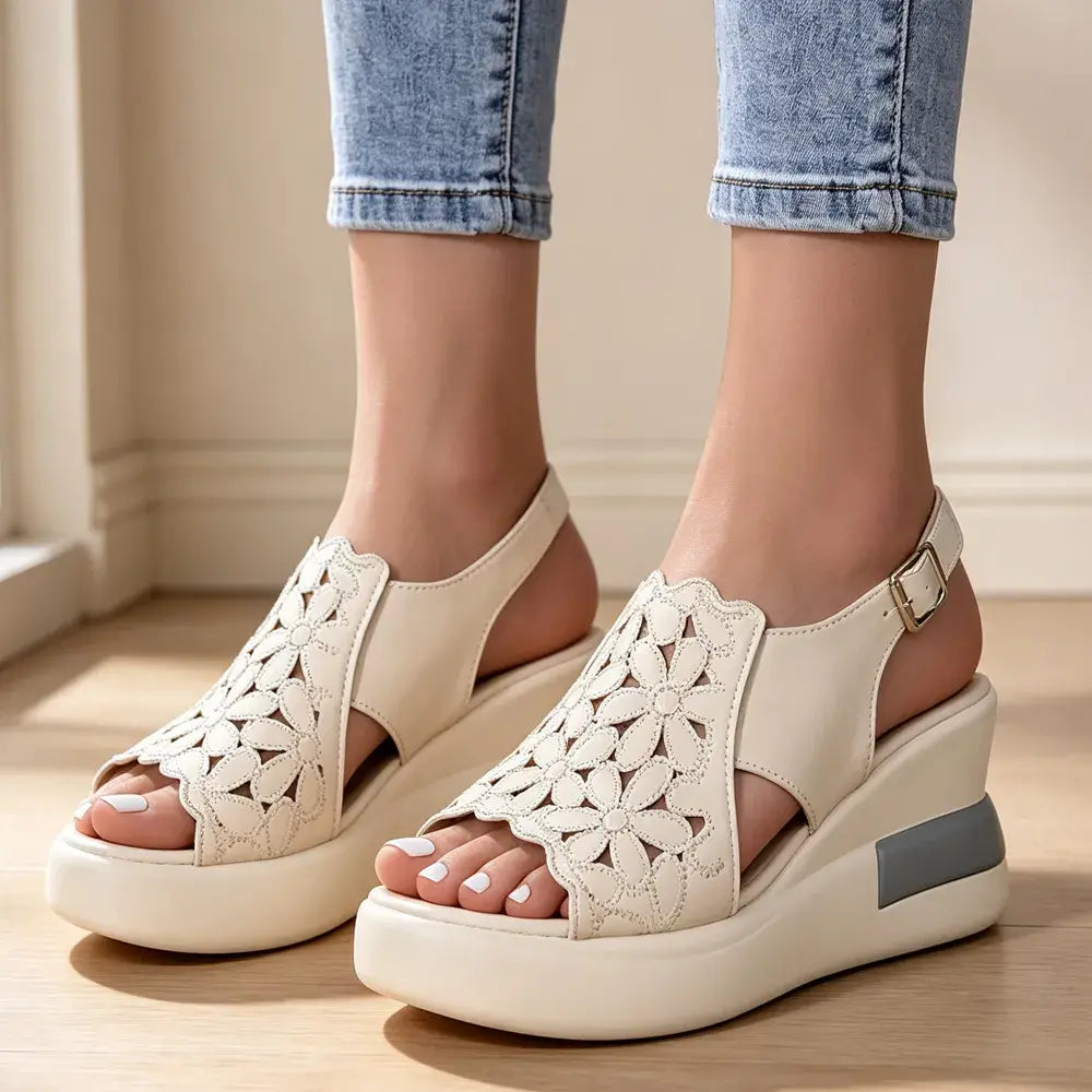 【35–40】Sandały botkowe w stylu retro z miękką podeszwą