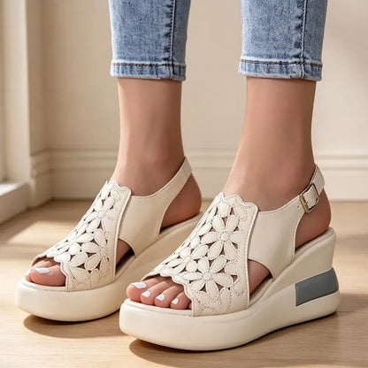 【35–40】Sandały botkowe w stylu retro z miękką podeszwą