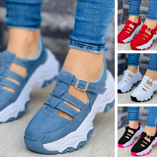 💥Oferta limitada 💥【35-43】 Nuevas sandalias deportivas casuales Punta redonda Hebilla de suela gruesa