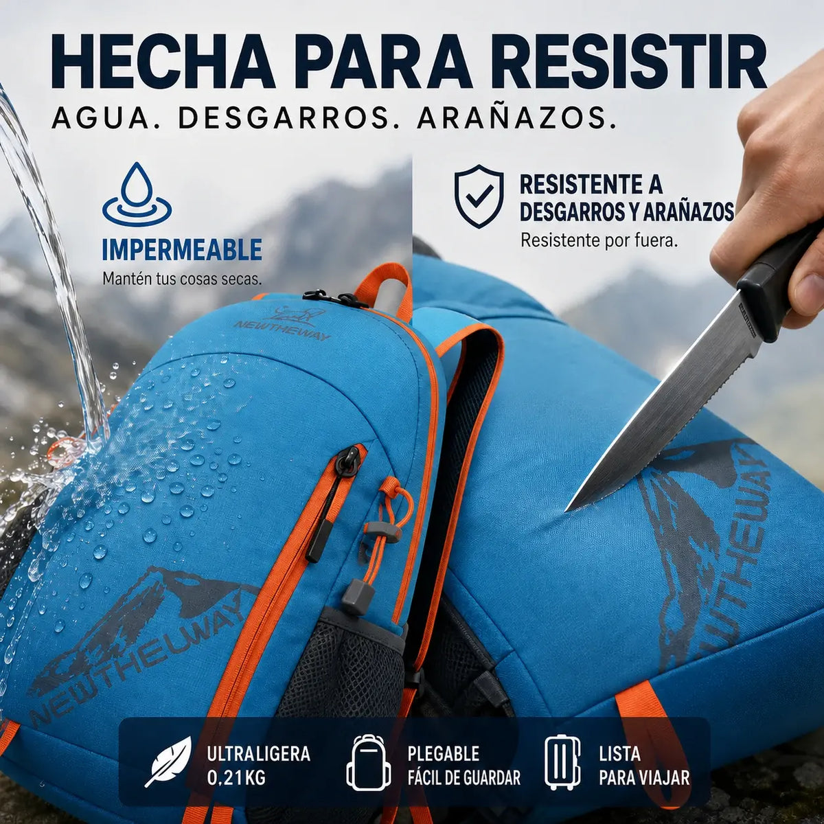 🏆 ¡Precio especial del último día! 🎒 Mochila de camping plegable y resistente al agua