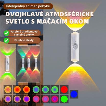 💥【Kúpte 1 a získajte 1 zadarmo】Dvojitá nabíjateľná nástenná lampa v tvare mačacieho oka do vchodu s inteligentným nočným svetlom snímajúcim ľudské telo