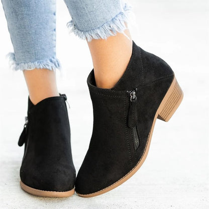 【🌟Must-have na jesień i zimę】👢💃 Ciepłe botki z zamszu z grubą podeszwą