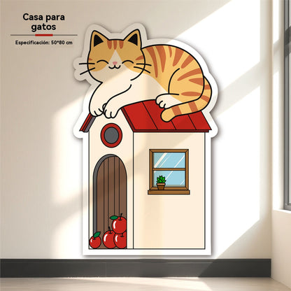 🏆【🔥Venta caliente】🐱Tabla rascadora para gatos con cierre automático - Tabla rascadora vertical en forma de cubo - No requiere instalación, solo péguela y úsela.