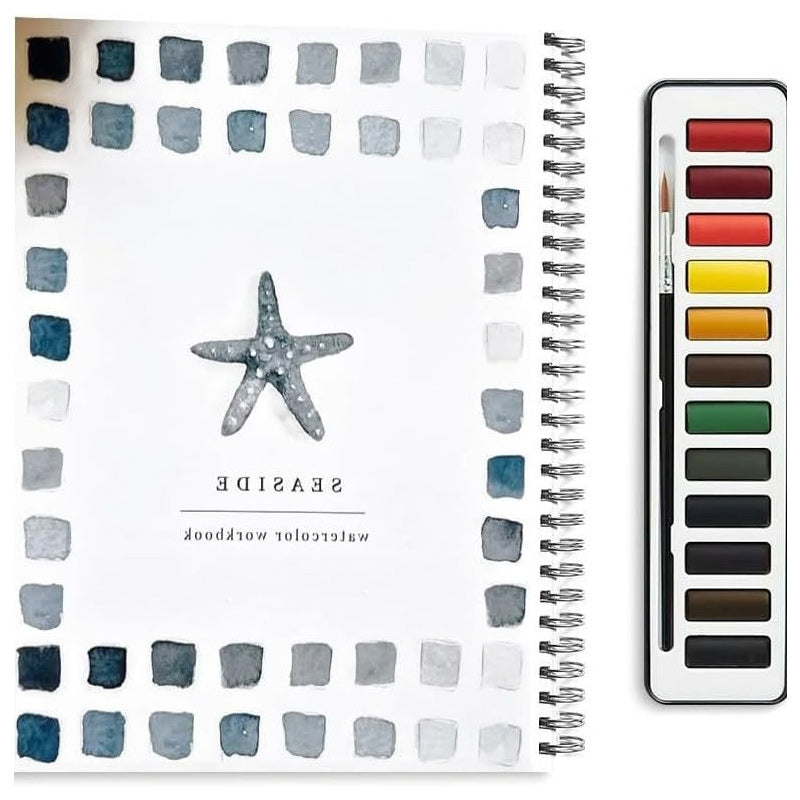✨【¡50% de descuento!】🎨 El juego completo de libros de pintura en acuarela incluye pinturas de acuarela y pinceles gratis