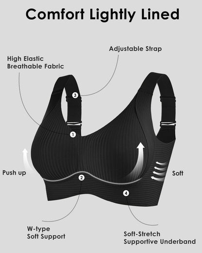 😍【Paquete de 3】Sujetador inalámbrico de una pieza para mujer❤️【40-95 kg】