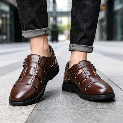 👞Muške ležerne sandale od prave kože s mekim potplatom｜Prozračne, udobne i vrhunskog izgleda