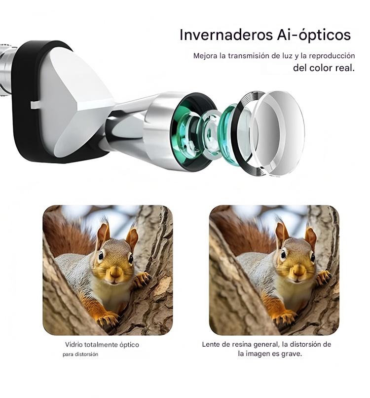 🔭Mini telescopio monocular para teléfono – Telescopio monocular portátil para viajes y observación【Monoculares + Clip para teléfono】