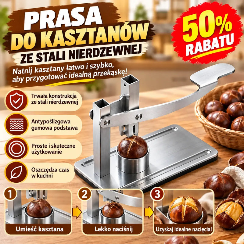 🥜💪 Ręczny dziadek do orzechów z uchwytem – wykonany ze stali nierdzewnej, gotowy do użycia