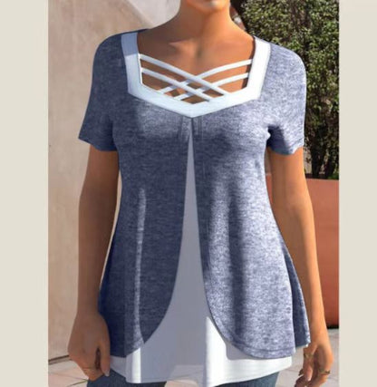 💥【Купете 1, вземете 1 безплатно】❤️【S-5XL】Тениска с щампа за големи размери за лято 2026