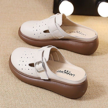 ✨50% OFF【35-40】 Ръчно изработени дамски кожени сандали с дебела, мека подметка – комфорт през целия ден