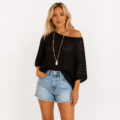 Noa - Jersey de verano de punto calado casual