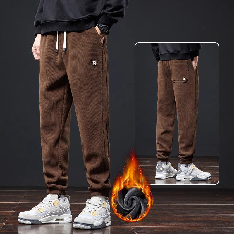 💥🔥【M-5XL】🖤Nowe zimowe spodnie męskie, plus aksamit i gruby sztruks, ciepłe i wygodne casual męskie