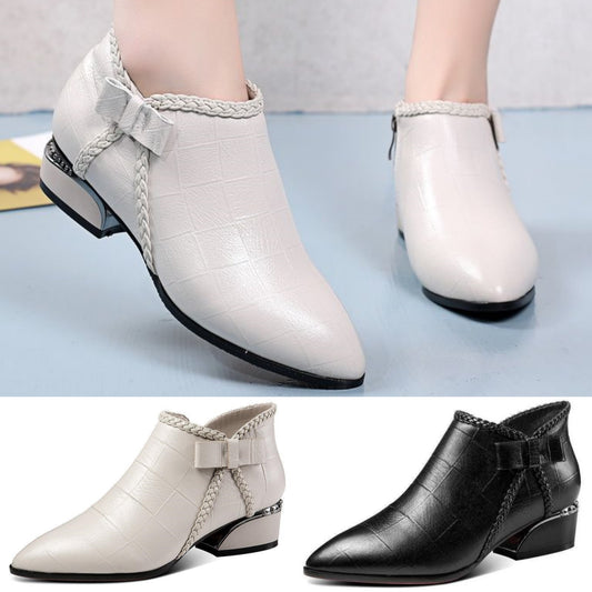 👢✨🌟 【35-42】Otoño 2024 Moda Nueva Botas Cortas de Cuero con Cremallera para Mujer