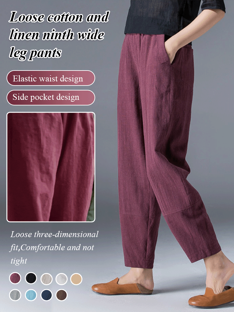 💥🔥【S-5XL】✨💕 Модерни дамски ежедневни дълги панталони с висока талия от чист памук