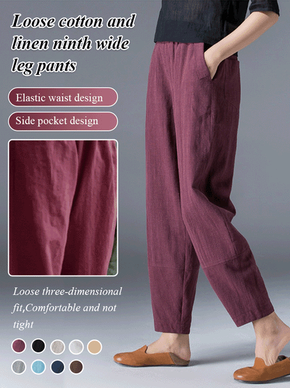 💥🔥【S-5XL】✨💕 Модерни дамски ежедневни дълги панталони с висока талия от чист памук