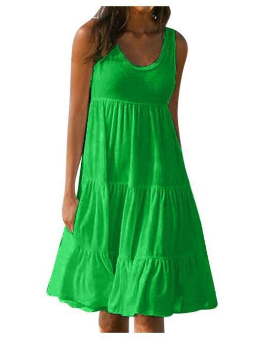 👗 【S-5XL】 Jednobojna ravna haljina ✅️ Plaćanje pouzećem