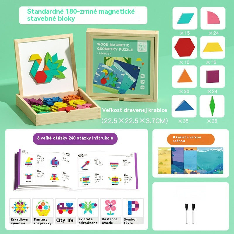 ✨【Kúp 1, získaj 1 zadarmo】Geometrické magnetické stavebné bloky Tangram