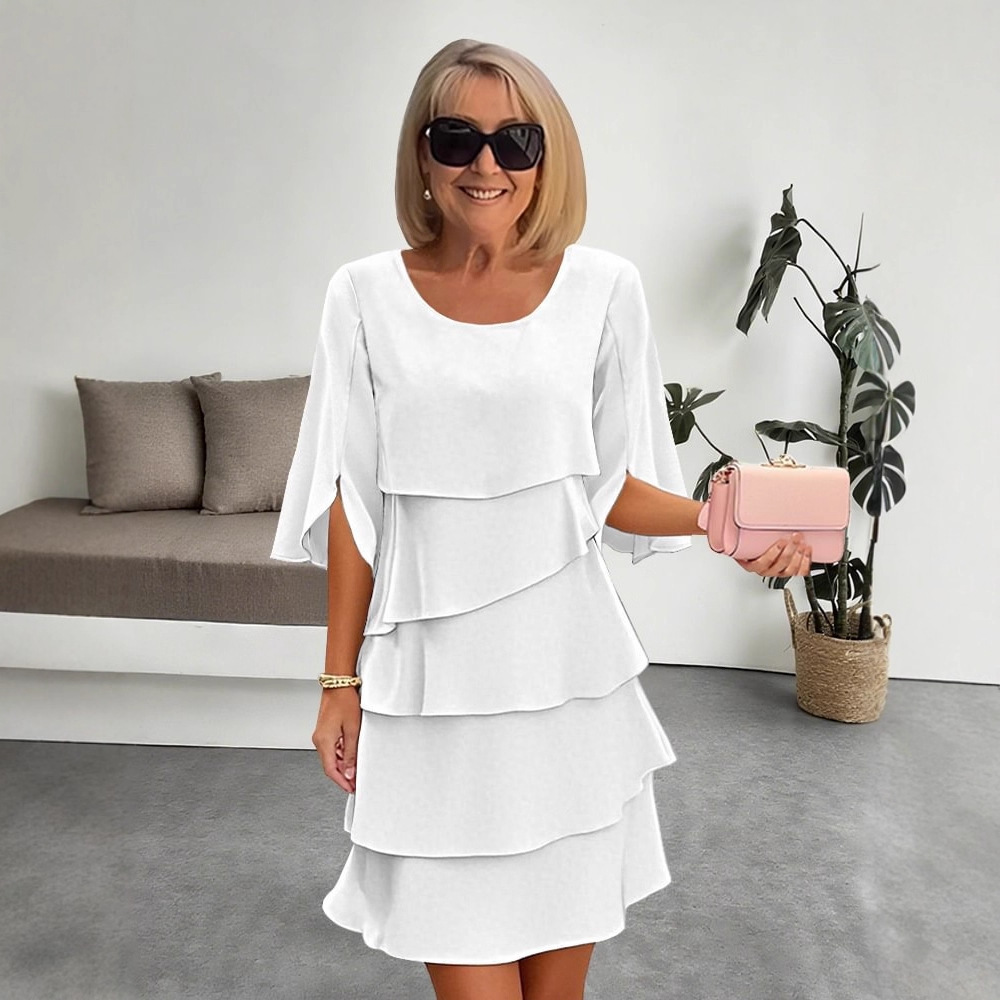 💃🎁【S-3XL】✨Елегантна многопластова рокля с волани на маншетите, стилна и изискана💃