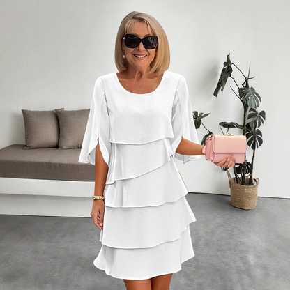 💃🎁【S-3XL】✨Елегантна многопластова рокля с волани на маншетите, стилна и изискана💃