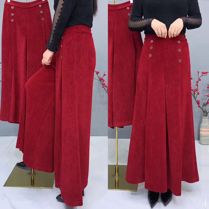 ✨🤩【XL-4XL】Debele i tople vunene culottes hlače😚 široke i rastezljive hlače sa širokim nogavicama