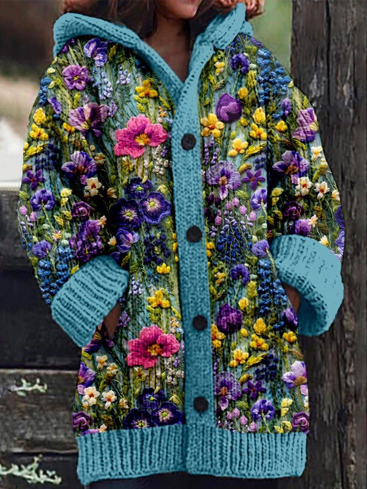 ✨【S-6XL】🥰2025 Novi udobni kardigan s kapuljačom i retro printom