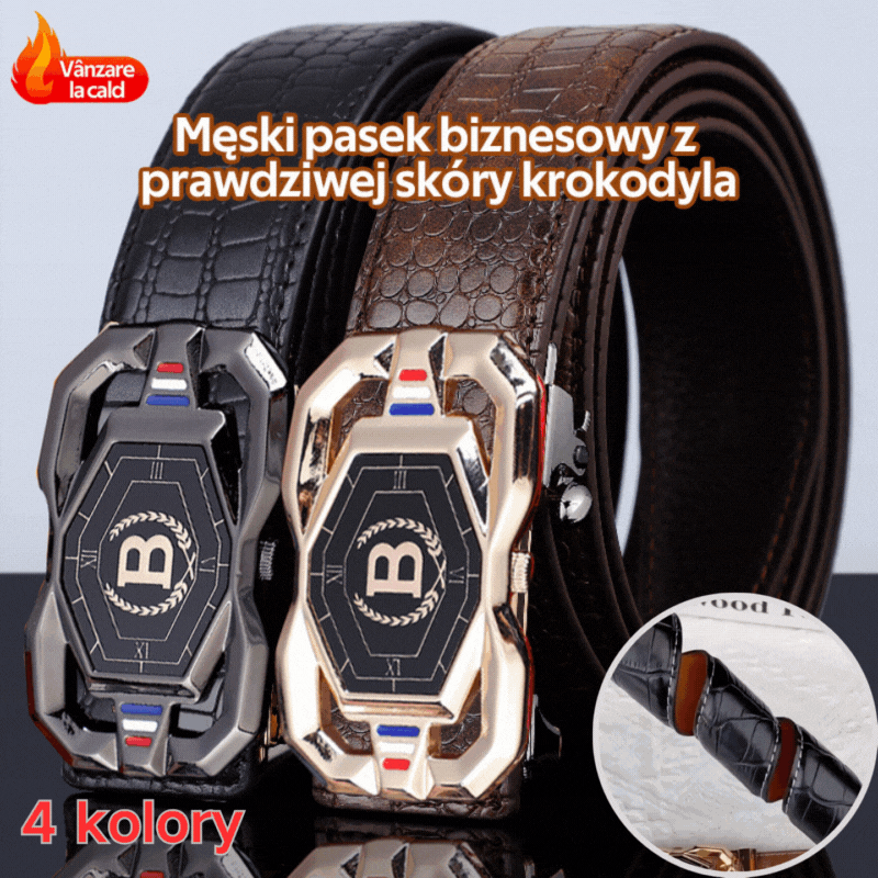 【50% OFF】Oryginalny męski pasek biznesowy z imitacji skóry krokodyla