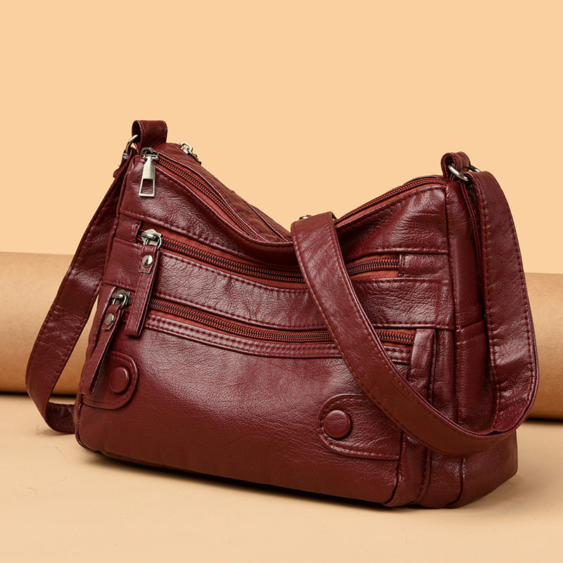 💥👜2026 Nuevo bolso de hombro de cuero suave de gran capacidad