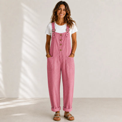 ⏰🔥 ¡Oferta Especial 50% OFF! 👖 Peto Casual de Mujer – Corte Holgado y Botones Elegantes para Comodidad Total 🌸✨