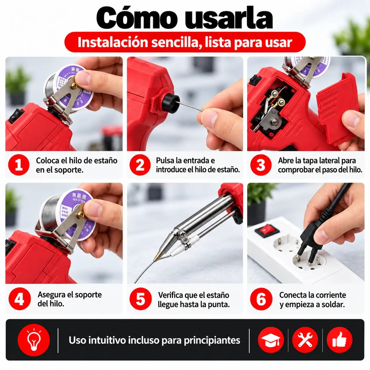 ⏳ Oferta especial por tiempo limitado ⌛ Soldador eléctrico de alto rendimiento 60W 🔥
