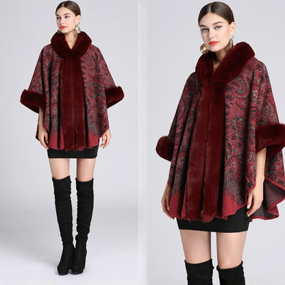 🍁💐【40–85 kg】 Jesen/zima 2025, nov plašč z ovratnikom in kapuco za večje velikosti, šal