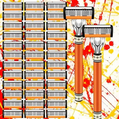 🔥48 piezas de repuesto de cuchillas de afeitar para hombres con mango