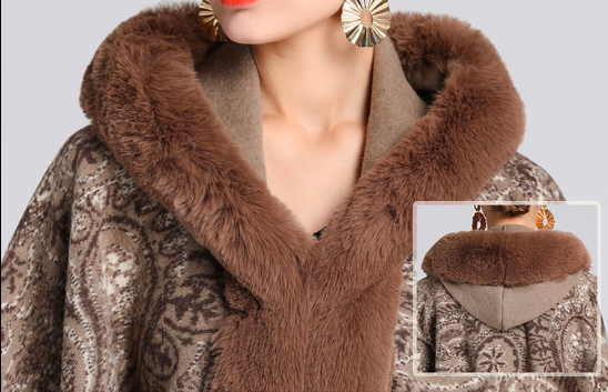 🍁💐【40–85 kg】 Jesen/zima 2025, nov plašč z ovratnikom in kapuco za večje velikosti, šal