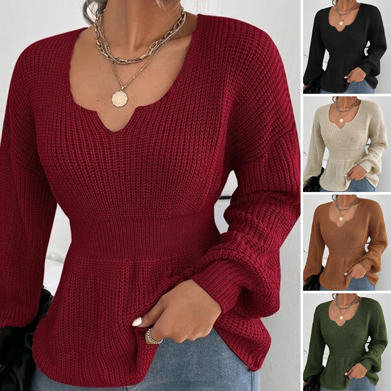 【S-3XL】 jesień i zima V-neck moda damski dzianinowy sweter