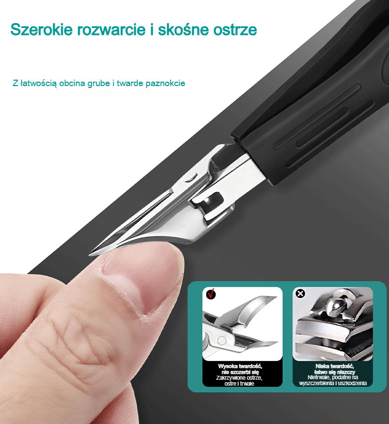 🔥【Model 2026】🔥 Obcinacz do paznokci z krawędzią nachyloną pod kątem 25° – zestaw 3 sztuk (konstrukcja zapobiegająca odpryskiwaniu)