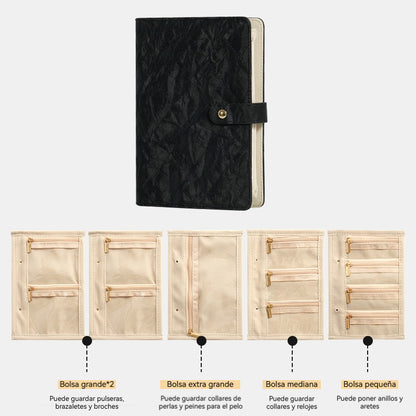 🔥 Ofertas Irresistibles -50% 🔥 Elegante bolso organizador de joyas portátil con estampado de cuadros.
