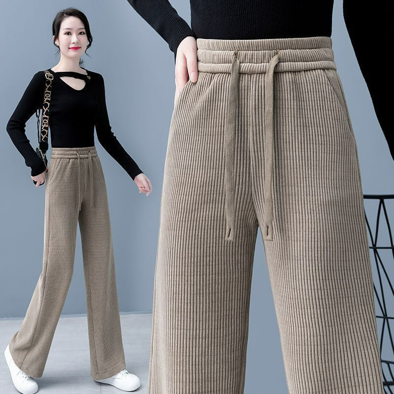 ✨👖🌸【Venta caliente】Nuevos pantalones casuales de terciopelo con pierna ancha, muy cómodos de llevar.