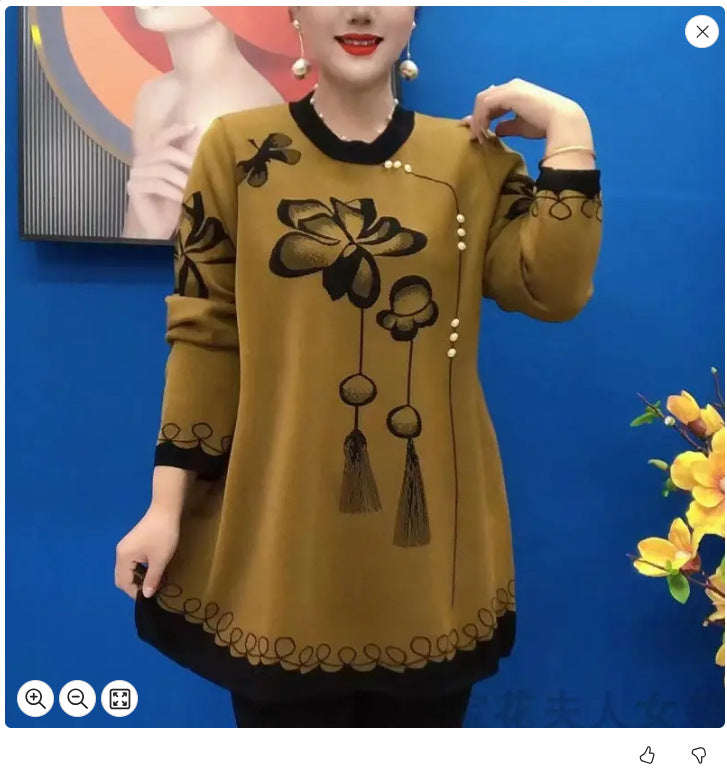 🍁🍂【M-5XL】 Topuri din tricot imprimate la modă nouă 2025