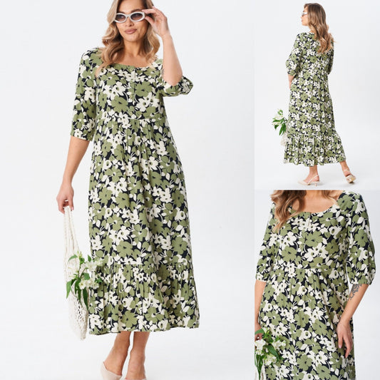 ✨【 Najlepiej sprzedające się produkty】🏆【S-5XL】Luźna bawełniana sukienka w dużym rozmiarze | Wygodne, przewiewne, idealne na lato
