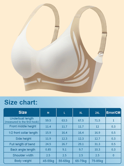 【50%OFF】😍【Paquete de 4】Sujetador de una pieza sin aros para mujer❤️【40-85 kg】