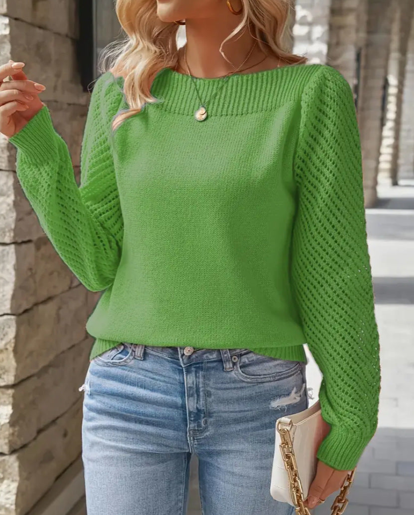 49%OFF✨🔥Nový jednofarebný sveter/pletenina s dlhým rukávom