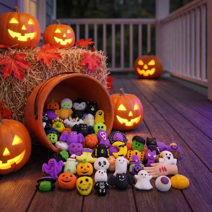 Antystresowe zabawki w kształcie pierożków z motywem Halloween – urocze pierożki w kształcie dyni i duszków, pomagające rozładować stres